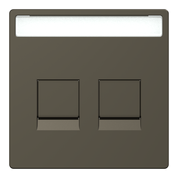D-life - enjoliveur prise support double rj45 compatible keystone - métal mocca