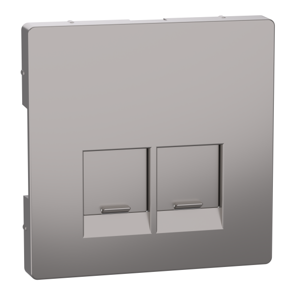 D-life - enjoliveur pour prise double rj45 actassi s-one - métal nickel