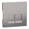 D-life - enjoliveur pour prise double rj45 actassi s-one - métal nickel