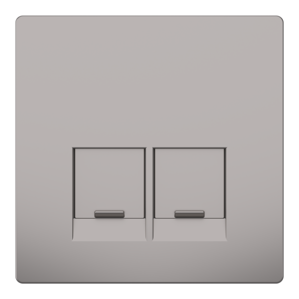 D-life - enjoliveur pour prise double rj45 actassi s-one - métal nickel