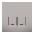 D-life - enjoliveur pour prise double rj45 actassi s-one - métal nickel