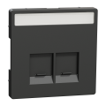 D-life - enjoliveur prise double rj45 s-one - porte-étiquette - anthracite