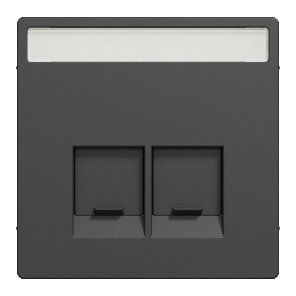 D-life - enjoliveur prise double rj45 s-one - porte-étiquette - anthracite