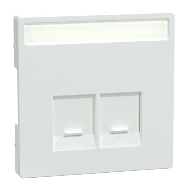 D-life - enjoliveur prise double rj45 s-one - porte-étiquette - blanc lotus
