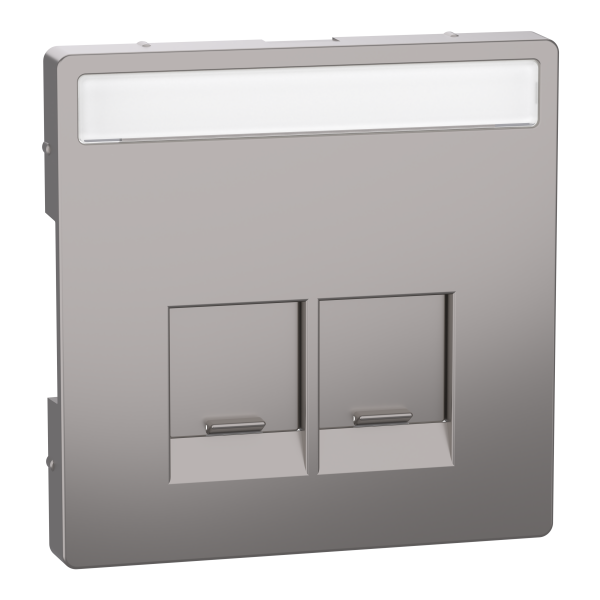 D-life - enjoliveur prise double rj45 s-one - porte-étiquette - métal nickel