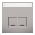 D-life - enjoliveur prise double rj45 s-one - porte-étiquette - métal nickel