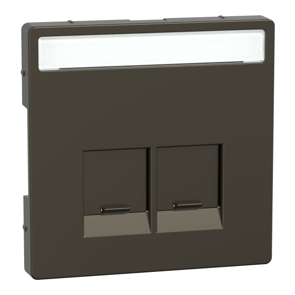 D-life - enjoliveur prise double rj45 s-one - porte-étiquette - métal mocca