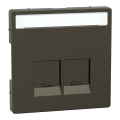 D-life - enjoliveur prise double rj45 s-one - porte-étiquette - métal mocca
