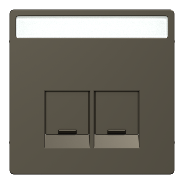 D-life - enjoliveur prise double rj45 s-one - porte-étiquette - métal mocca