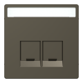 D-life - enjoliveur prise double rj45 s-one - porte-étiquette - métal mocca