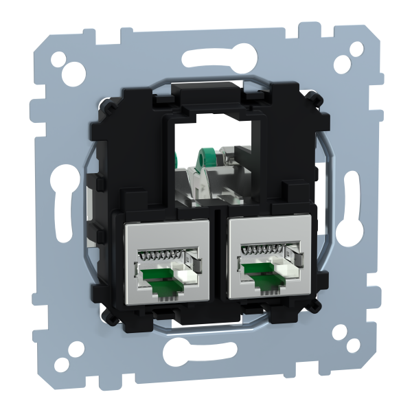 D-life - prise double rj45 équipée s-one cat6 ftp/stp blindé - méca seul