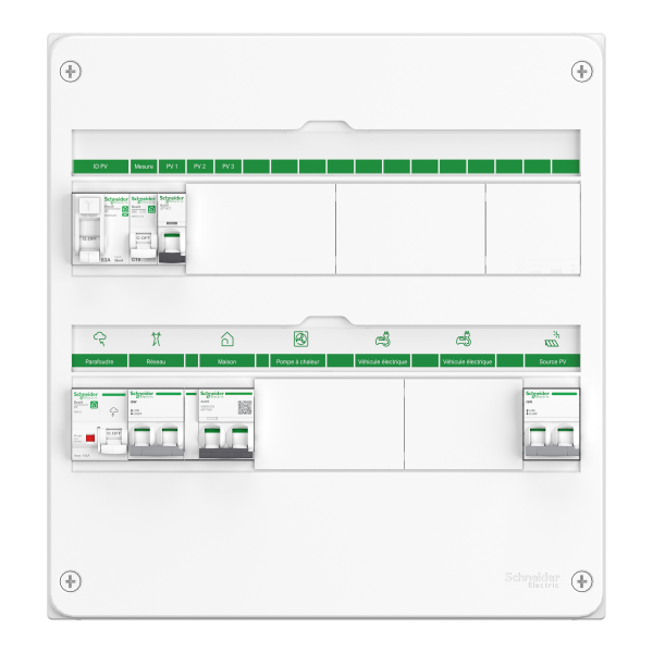 Coffret pv ac - mono 7-9 kwc - onduleur centralisé -18mod. 2 rangées