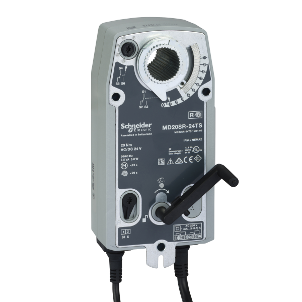 Moteur 24v 20nm signal tor avec ressort de rappel + fin de course pour registre