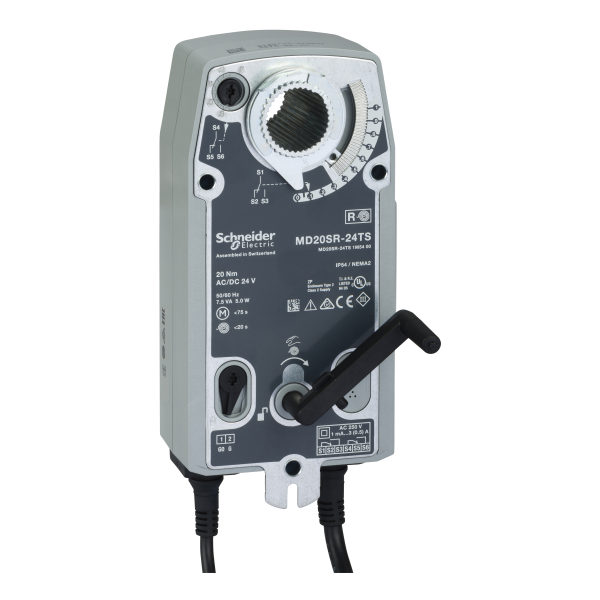 Moteur 24v/230v 20nm signal tor avec ressort de rappel + fin de course registre