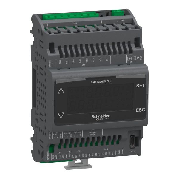 Contrôleurs logiques m173 optimized avec afficheur 22 e/s , 2 rs485 , 2 ssr
