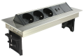 Prises pivotantes acier Arlux Tech - bloc encastré de 3 prises 2P+T et 2 ports USB C