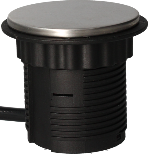 Bloc prise encastrable acier brossé 1x 2p+t + 1 usb-c