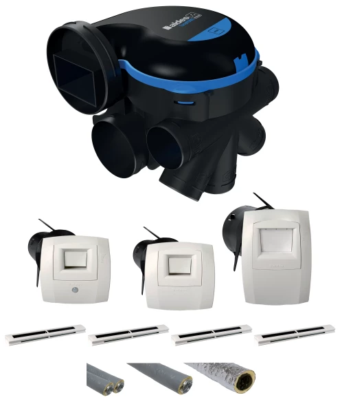 Kit vmc simple flux easyhome hygro premium mp avec gaines alu isolées et ehb - Aldes - 11033196