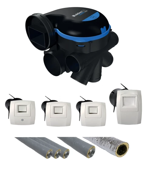 Kit vmc simple flux easyhome hygro premium mp avec gaines alu isolées et sdo