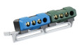 Kit support+2 borniers bleu/vert (2x10²/2x16²)