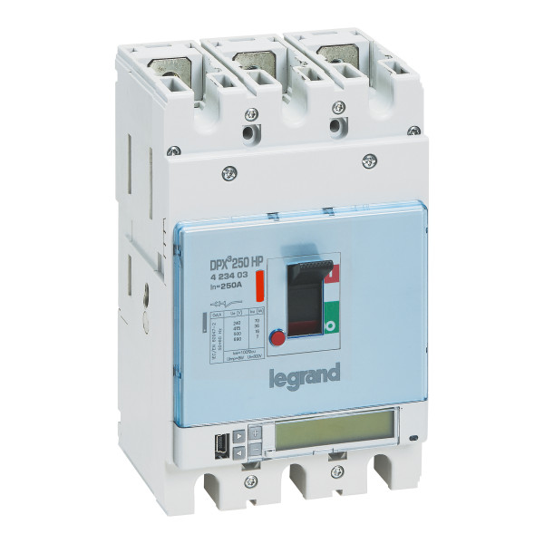Disjoncteur dpx³250hp électronique s10 pouvoir de coupure 36ka 3p 250a