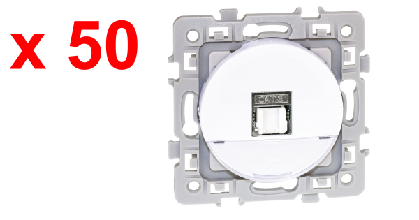 Square lot 50 rj45 cat 6 stp (gr2tv )blc  "top chantier"