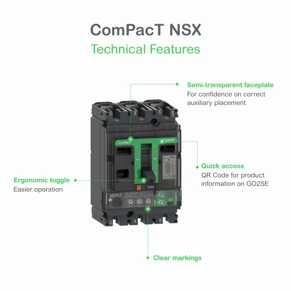 Disjoncteur Vigi 250 A ComPacT NSX250F Schneider Electric - MicroLogic 4.2 - 4P4D - 36kA - Montage Fixe
