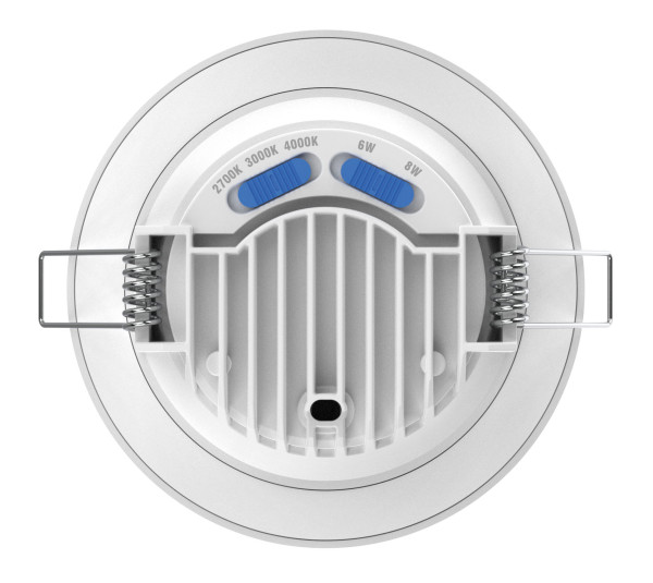 Loki encastré rond cct 2700/3000/4000k 8w 930lm 50000h 100° ip20/65 ik07 irc<80