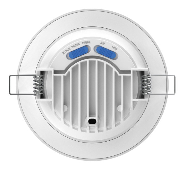 Loki encastré rond cct 2700/3000/4000k 10w 1170lm 50000h 100° ip20/65 ik07