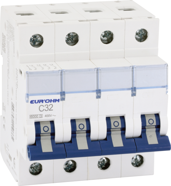 Disjoncteur 4p 32a courbe c connexion vis/vis 6ka nf
