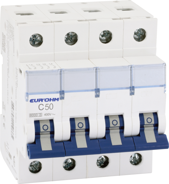 Disjoncteur 4p 50a courbe c connexion vis/vis 6ka nf