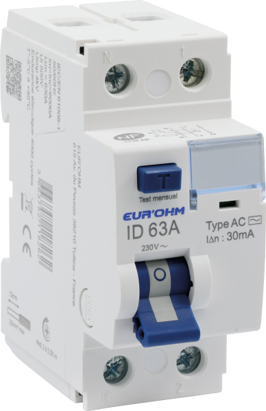 Id 2x63a 30ma type ac à vis h/b