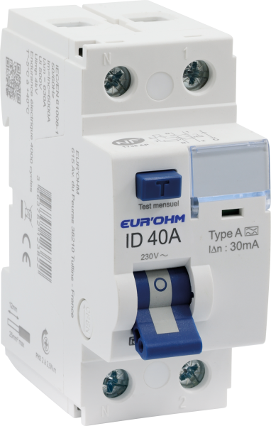Id 2x40a 30ma type a à vis h/b