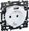 Square prise combinée schuko + usb a - blanc