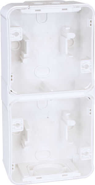Boite 2p blanc vertic saillie