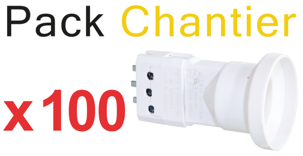 Pack de 100 fiches douilles dcl e27 compactes "top chantier"