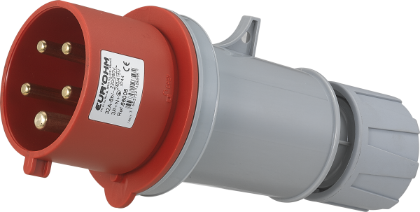 Fiche industrielle mobile droite 3p+n+t 32a 400v ac ip44