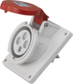 Socle de prise industrielle à encastrer à 10° 3p+t 16a 400v ac ip44
