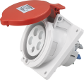 Socle de prise industrielle à encastrer à 10° 3p+n+t 32a 400v ac ip44