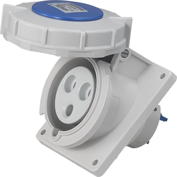 Socle de prise industrielle à encastrer à 10° 2p+t 32a 230v ac ip67