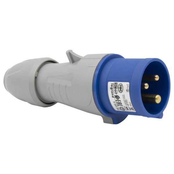 Prise P17 2P+T 16A Legrand 200 à 250V fiche mobile mâle IP44 IK09