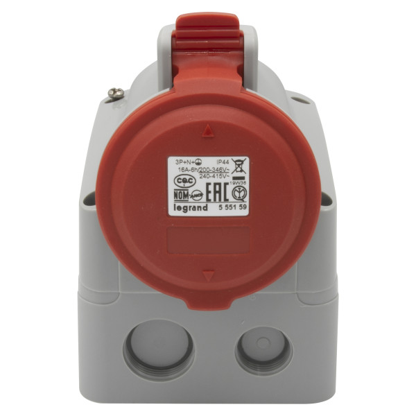 Prise P17 3P+N+T 16A Legrand 380 à 415V prise saillie femelle IP44 IK09