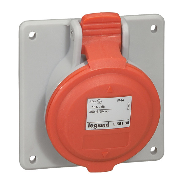 Prise à entraxes unifiés P17 Legrand - 3P+N+T - 380 à 415V - 16A - plastique - IP44 - IK09