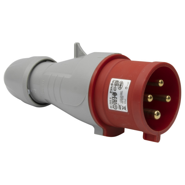 Prise P17 3P+T 32A Legrand 380 à 415V fiche mobile droite mâle IP44 IK09