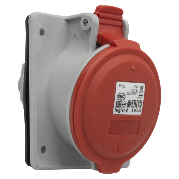 Prise à entraxes unifiés P17 Legrand - 3P+T - 380 à 415V - 32A - plastique - IP44 - IK09