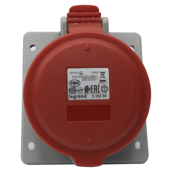 Prise à entraxes unifiés  P17 Legrand - 3P+N+T - 380 à 415V - 32A - plastique - IP44 - IK09