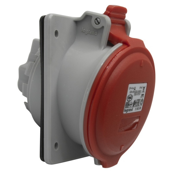 Prise à entraxes unifiés  P17 Legrand - 3P+N+T - 380 à 415V - 32A - plastique - IP44 - IK09