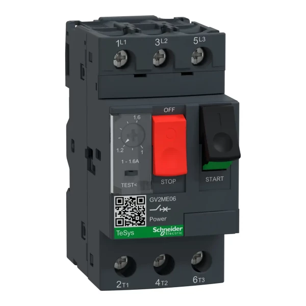 Disjoncteur moteur 1 à 1,6A Schneider Gv2Me 3P 3D déclencheur magnétothermique