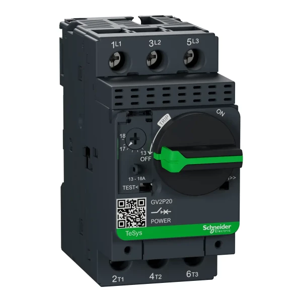 Schneider Electric Disjoncteur Moteur GV2P20 13 à 18 A 3P 3D Déclencheur Magnétothermique