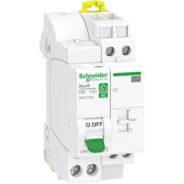 Combiné disjoncteur avec contacteur Schneider Resi9 XE 1 P+N 20A courbe C embrochable